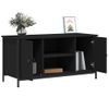 Mueble Para Tv Madera Contrachapada Negro 100x40x50 Cm