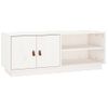 Mueble De Tv De Madera Maciza De Pino Blanco 105x34x40 Cm