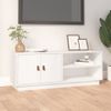 Mueble De Tv De Madera Maciza De Pino Blanco 105x34x40 Cm