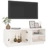 Mueble De Tv De Madera Maciza De Pino Blanco 105x34x40 Cm