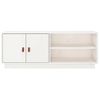 Mueble De Tv De Madera Maciza De Pino Blanco 105x34x40 Cm