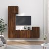 Set De Muebles Para Tv 5 Piezas Madera Contrachapada Roble Marrón