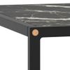 Mesa De Centro Negra Con Vidrio De Mármol Negro 60x60x35 Cm