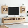 Mueble De Tv De Pared Con Luces Led Roble Sonoma 40x30x60,5 Cm