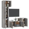 Set De Muebles Para Tv 5 Piezas Madera Contrachapada Gris Sonoma