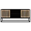 Mueble De Tv Hierro Y Madera Contrachapada Negro 105x30x45 Cm