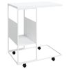 Mesa Auxiliar Con Ruedas Contrachapado Blanco 55x36x63,5 Cm