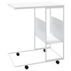 Mesa Auxiliar Con Ruedas Contrachapado Blanco 55x36x63,5 Cm