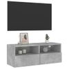 Mueble De Pared Tv Madera Ingeniería Gris Hormigón 80x30x30 Cm