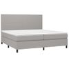 Cama Box Spring Con Colchón Tela Y Led Gris Claro 200x200 Cm