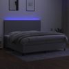 Cama Box Spring Con Colchón Tela Y Led Gris Claro 200x200 Cm