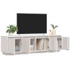 Mueble De Tv Madera Maciza De Pino Blanco 156x37x45 Cm