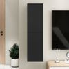 Mueble Pared Tv Madera Contrachapada Negro 30,5x30x110 Cm