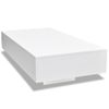 Mesa De Centro Rectangular De Fibra De Vidrio Blanco Brillante