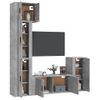 Set De Muebles De Tv 5 Piezas Madera Contrachapada Gris Hormigón