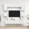 Juego De Mueble Para Tv De 8 Piezas Aglomerado Blanco Brillante