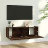 Mueble De Tv Madera Contrachapada Roble Ahumado 100x30x30 Cm