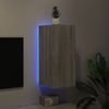 Mueble De Tv De Pared Con Luces Led Gris Sonoma 30,5x35x70 Cm
