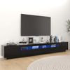 Mueble Para Tv Con Luces Led Negro 260x35x40 Cm