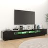 Mueble Para Tv Con Luces Led Negro 260x35x40 Cm