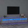 Mueble De Tv Con Luces Led Gris Hormigón 240x35x40 Cm