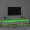 Mueble De Tv Con Luces Led Gris Hormigón 240x35x40 Cm