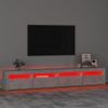 Mueble De Tv Con Luces Led Gris Hormigón 240x35x40 Cm