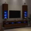 Muebles De Tv Con Luces Led 2 Unidades Marrón Roble 30,5x30x102 Cm