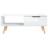 Mesa De Centro De Aglomerado Blanco Brillante 100x49,5x43 Cm