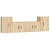 Set De Muebles Para Tv 4 Piezas Madera Contrachapada Roble Sonoma