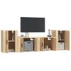 Set De Muebles Para Tv 4 Piezas Madera Contrachapada Roble Sonoma