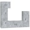 Set De Muebles De Tv 5 Piezas Madera Contrachapada Gris Hormigón