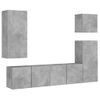 Muebles De Tv De Pared 5 Piezas Madera Ingeniería Gris Hormigón