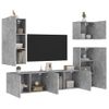 Muebles De Tv De Pared 5 Piezas Madera Ingeniería Gris Hormigón