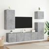 Muebles De Tv De Pared 5 Piezas Madera Ingeniería Gris Hormigón