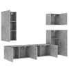 Muebles De Tv De Pared 5 Piezas Madera Ingeniería Gris Hormigón