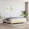 Estructura De Cama Box Spring Tela Color Crema 180x200 Cm