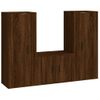 Set De Muebles Para Tv 3 Piezas Madera Contrachapada Roble Marrón