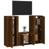 Set De Muebles Para Tv 3 Piezas Madera Contrachapada Roble Marrón