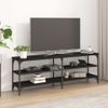 Mueble Para Tv Madera Contrachapada Negro 140x30x50 Cm