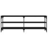 Mueble Para Tv Madera Contrachapada Negro 140x30x50 Cm