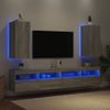 Muebles Tv Pared Con Luces Led 2 Unidades Gris Sonoma 30,5x35x70 Cm