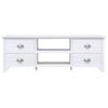 Mueble Para Tv Madera Maciza De Paulownia Blanco 108x30x40 Cm