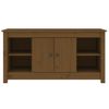 Mueble De Tv Madera Maciza De Pino Marrón Miel 103x36,5x52 Cm