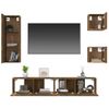 Set De Muebles De Tv 5 Piezas Madera Contrachapada Roble Ahumado