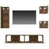 Set De Muebles De Tv 5 Piezas Madera Contrachapada Roble Ahumado