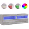 Muebles Tv De Pared Con Luces Led 2 Unidades Gris Sonoma 60x30x40 Cm