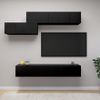 Juego De Mueble Para Tv De 7 Piezas Aglomerado Negro