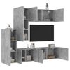 Muebles De Tv De Pared 5 Piezas Madera Ingeniería Gris Hormigón