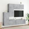 Muebles De Tv De Pared 5 Piezas Madera Ingeniería Gris Hormigón